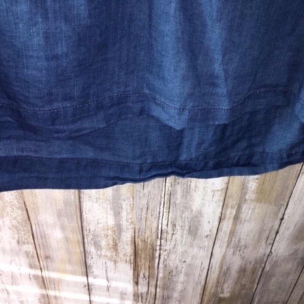Madewell Blue Tie Sleeve Blouse V Neck Cotton Top Short Sleeve XS Casual - Picture 4 of 5